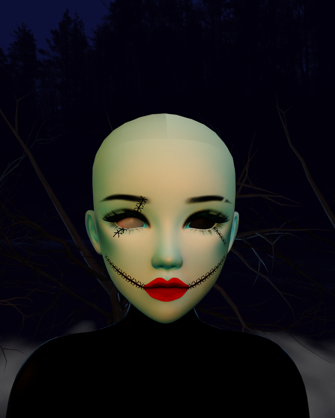 sally with red lips