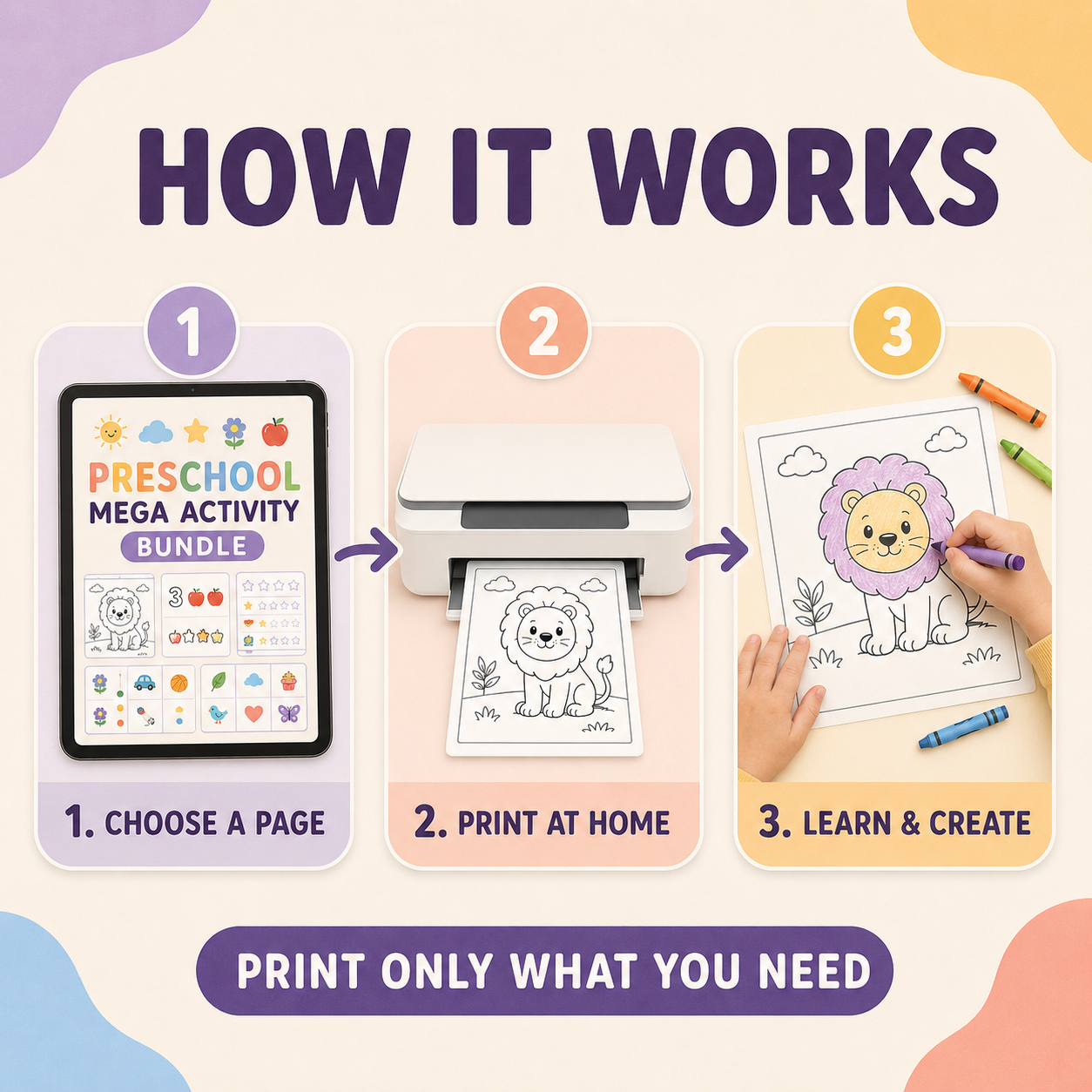 Preschool Mega Activity Bundle – 115 Learning, Counting, Coloring & Sticker Pages