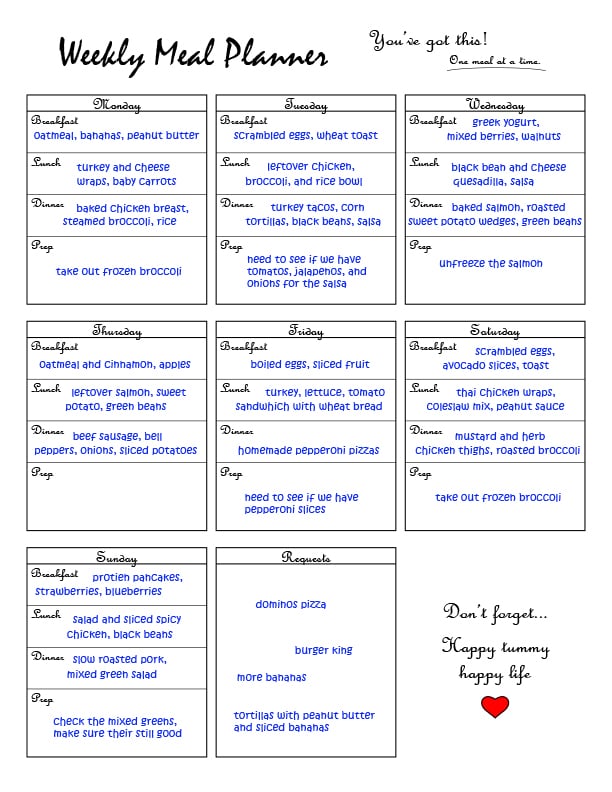 Weekly Meal Planner digital download image