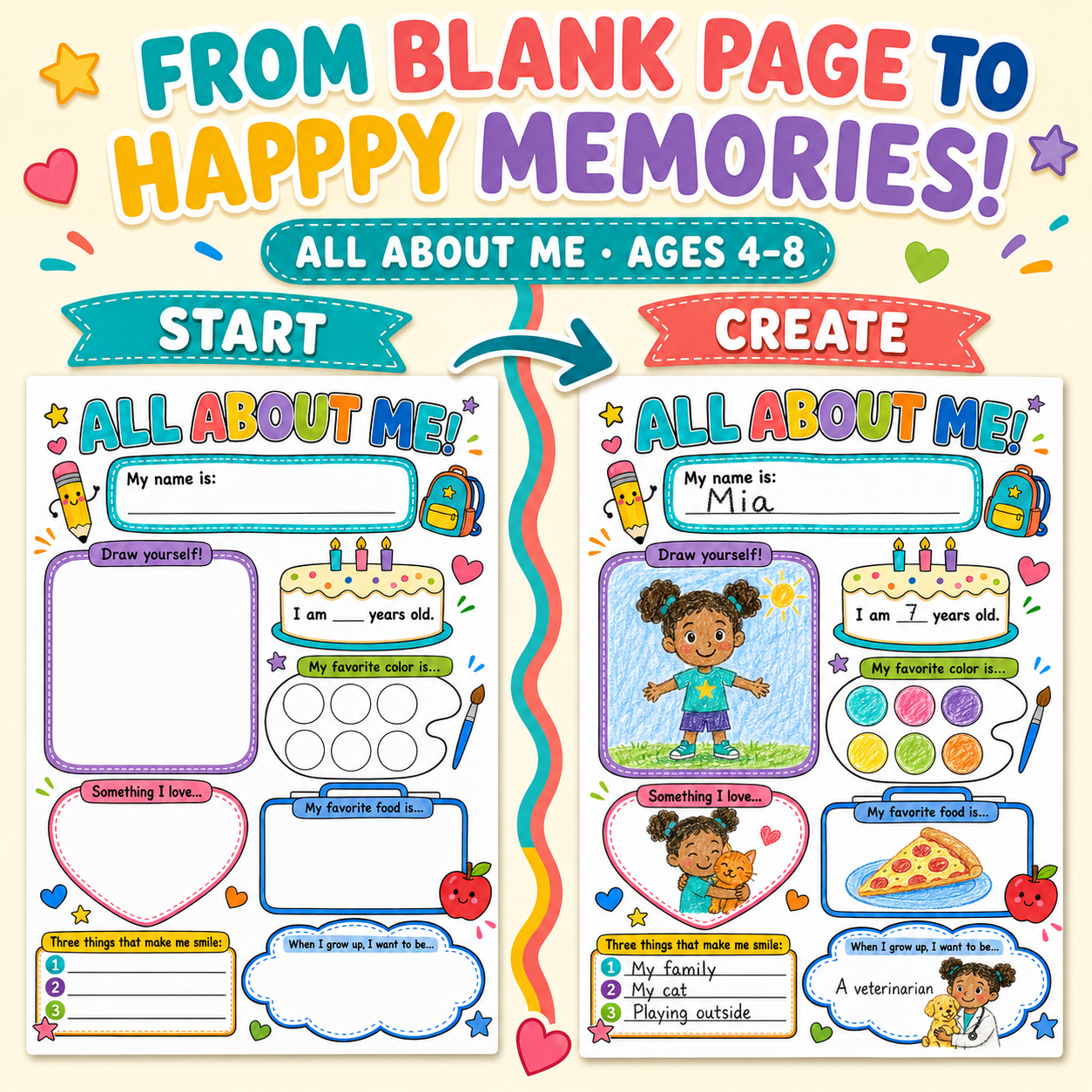 All About Me Printable Activity for Kids