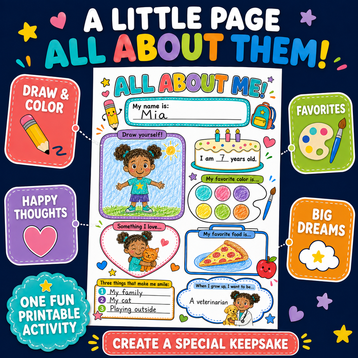 All About Me Printable Activity for Kids