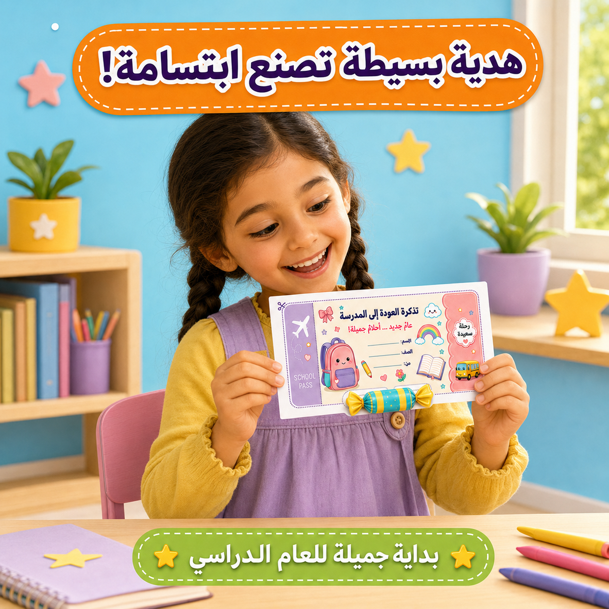 تذاكر العودة إلى المدرسة للتوزيعات – ملف جاهز للطباعة