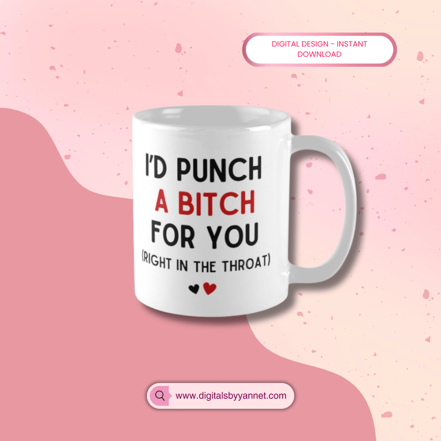 Bold sarcastic friendship quote design in black and red for creating custom mugs and gifts.