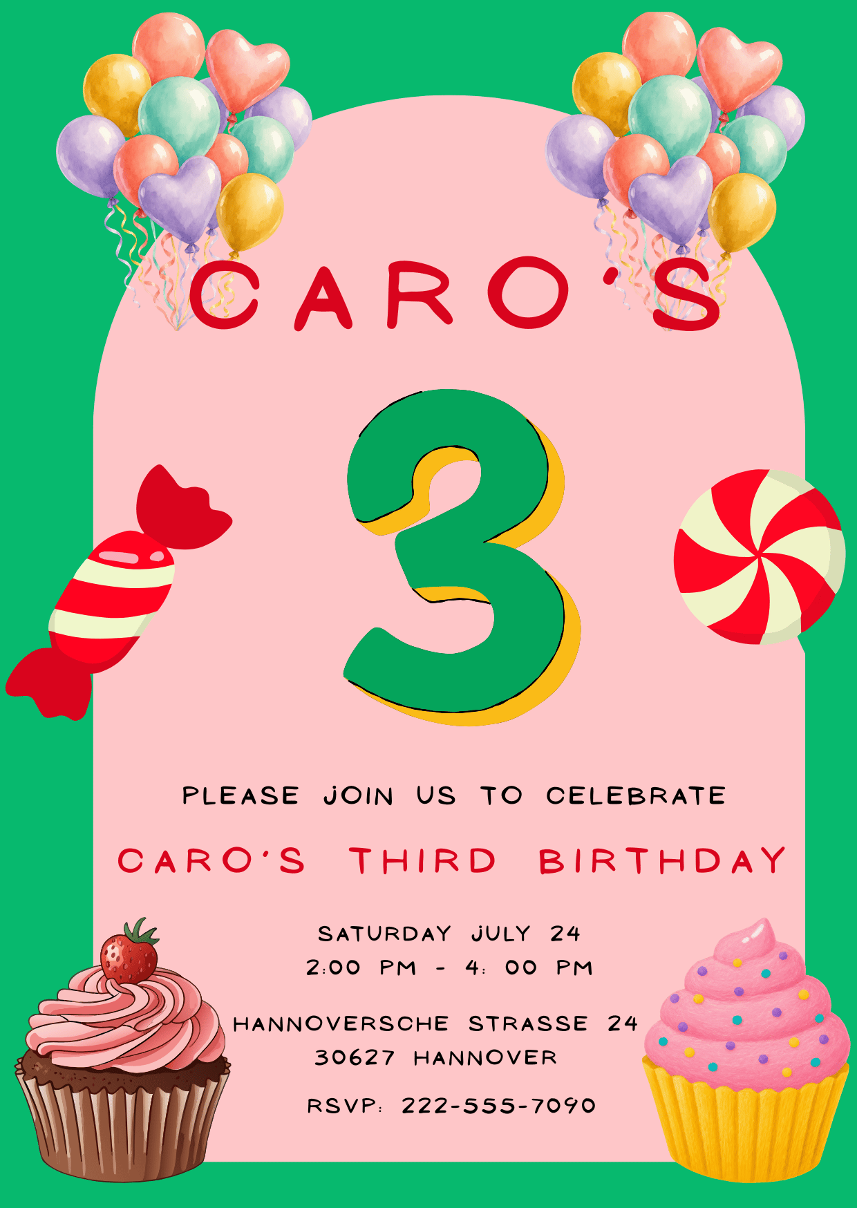 Kids Birthday Party Invitation Template | Editable Canva Template | Instant Download
