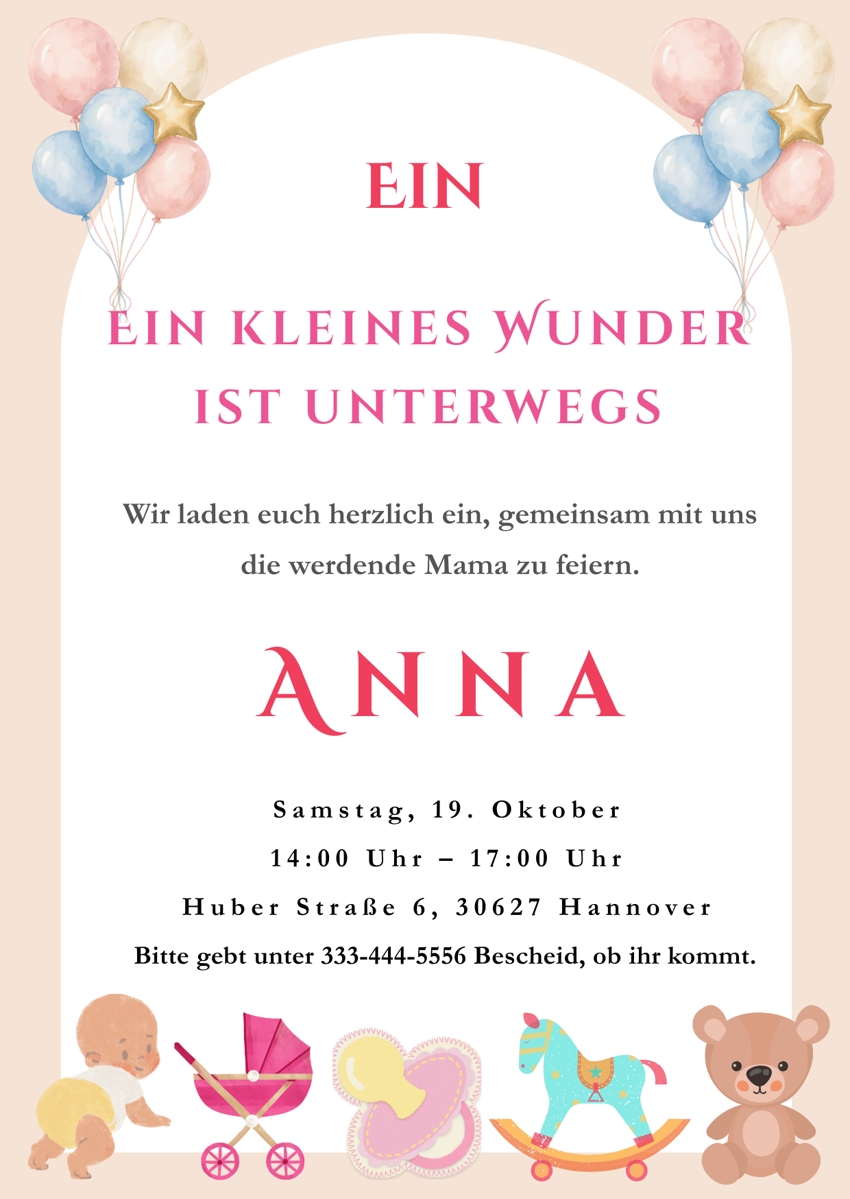 Baby Shower Vorlage