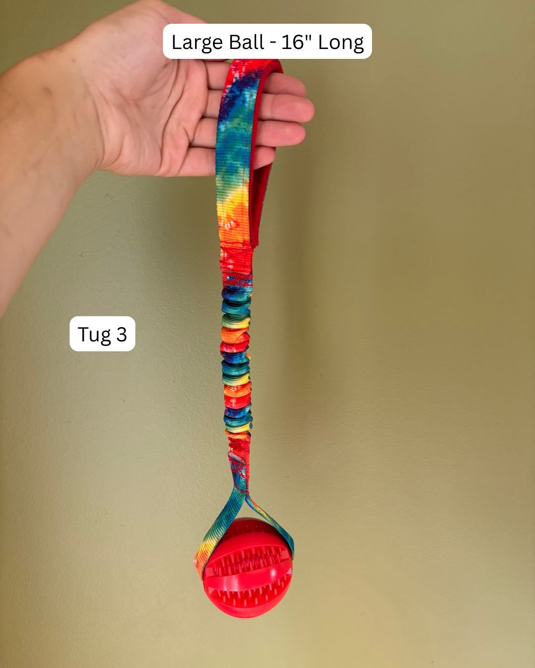 large red ball with tie dye handle