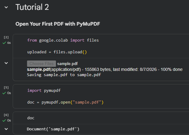 Open PDF file with PyMuPDF