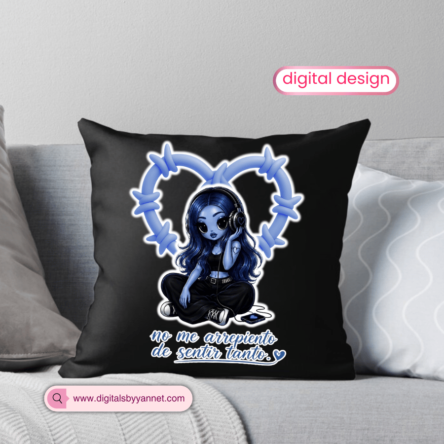 Feeling everything is the aesthetic. 💙 This emotional blue girl PNG is perfect for creating nostalgic T-shirts, sweatshirts, sublimation projects and custom gifts.