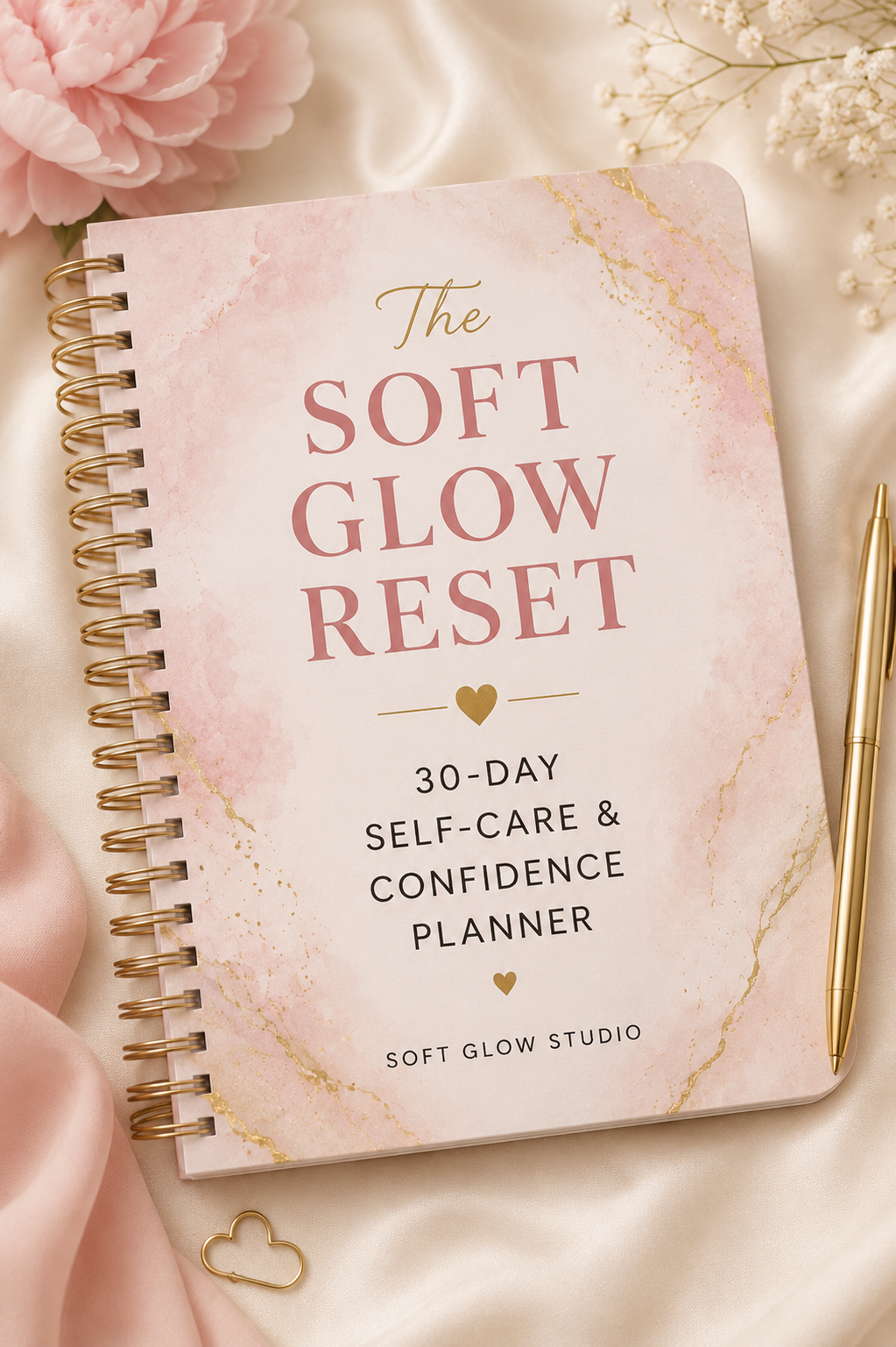 The Soft Glow Reset printable digital planner cover