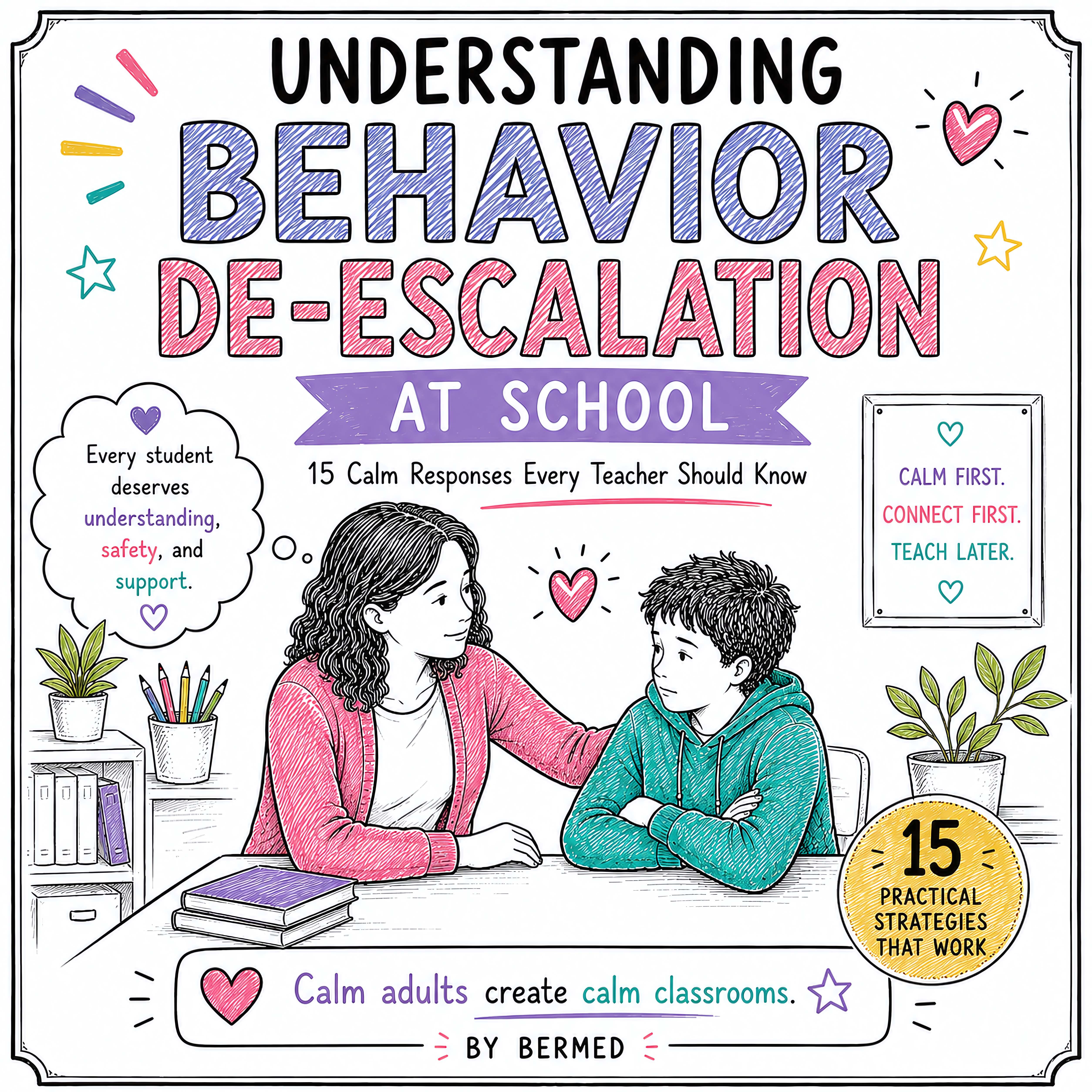 Understanding Behavior De-Escalation at School free printable