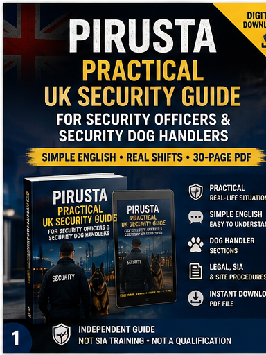 The Practical UK Security Guide for security officers and dog handlers by PIRUSTA Publishing