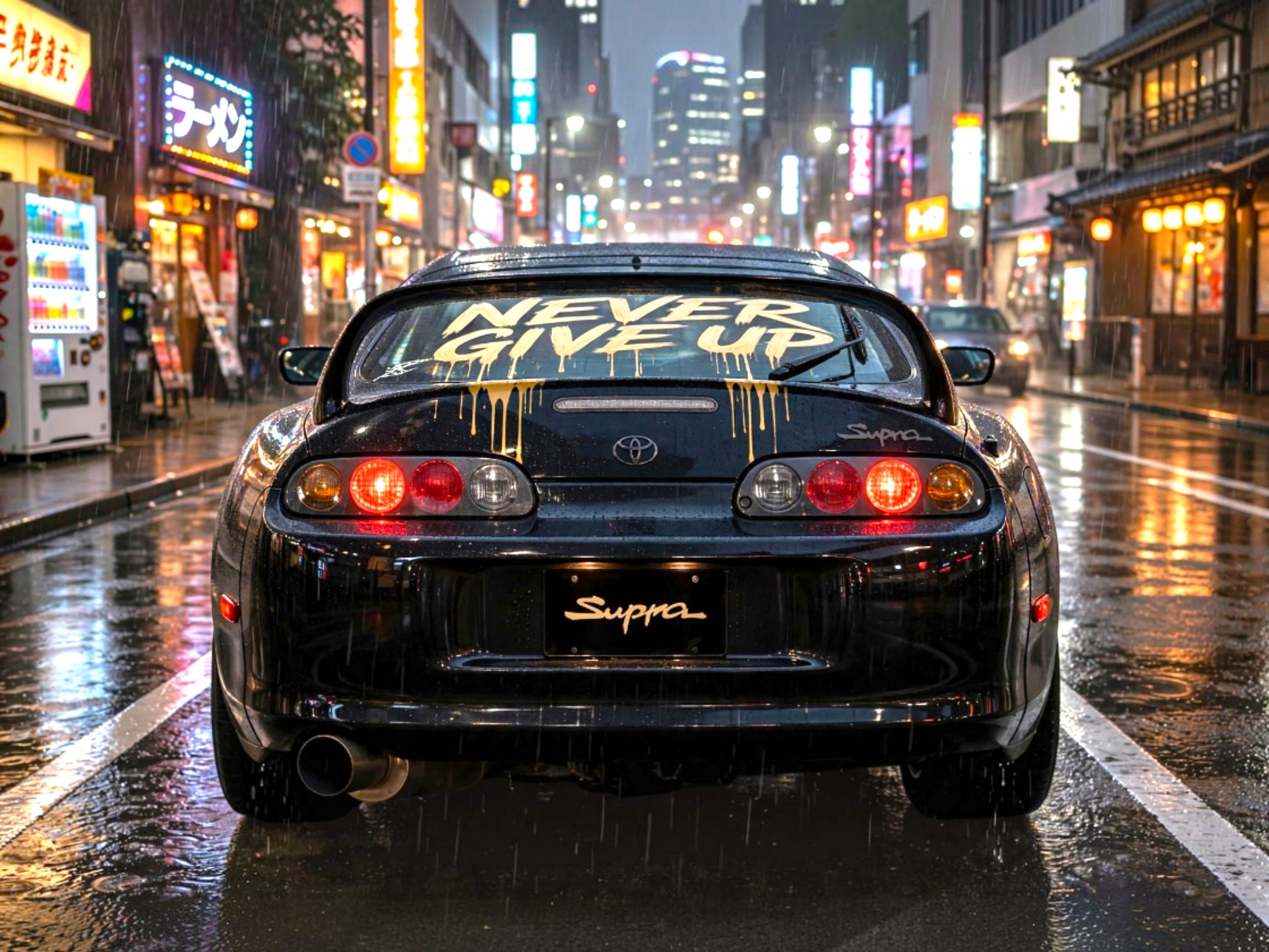 Zenith Decals Never Give Up JDM Supra Car Vinyl Sticker Banner