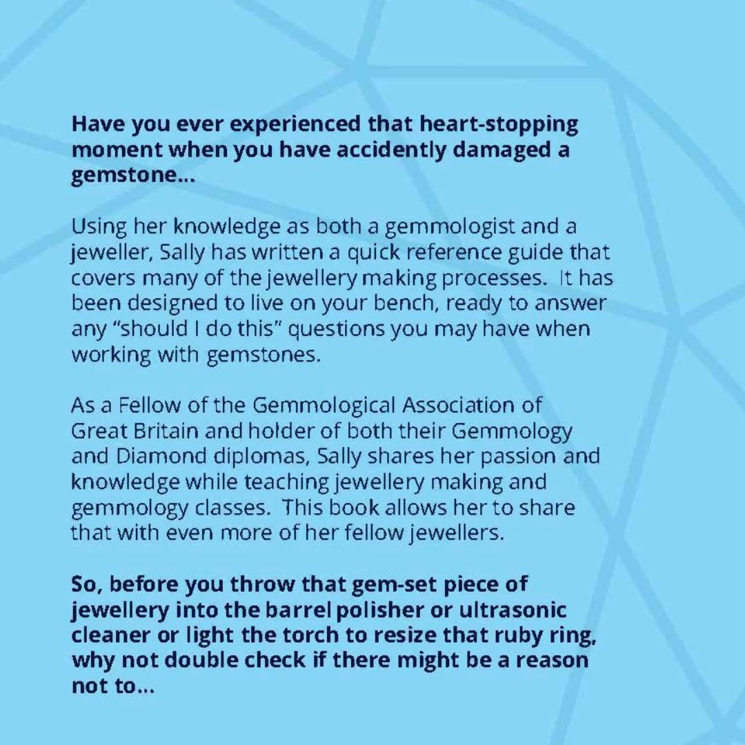 back cover of jewellers quick reference guide to working with gemstones