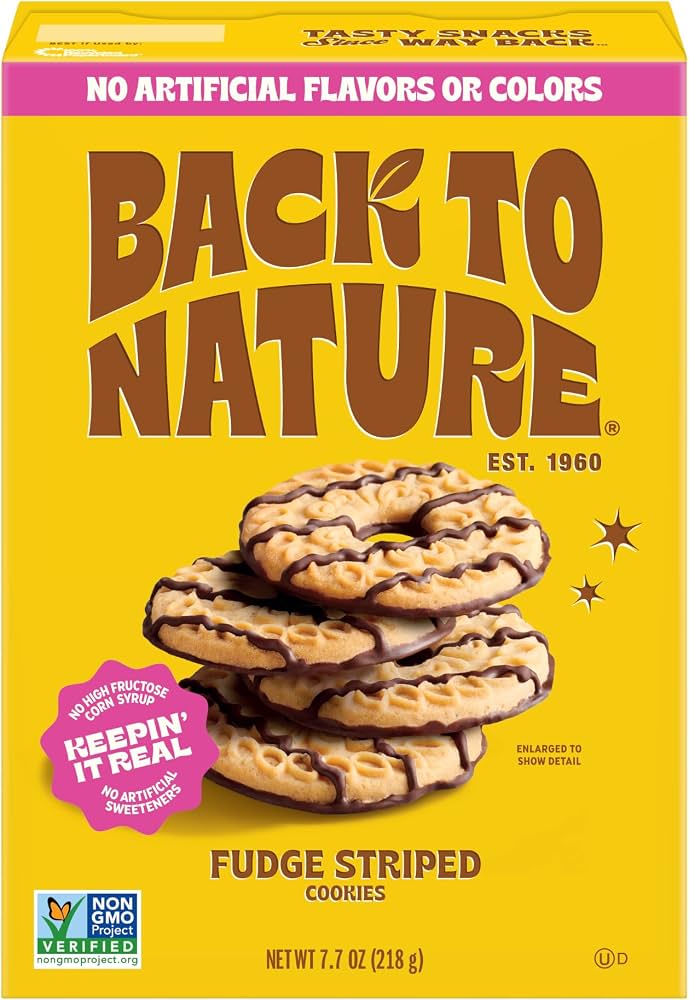 An image of Back To Nature's fudge striped cookies.