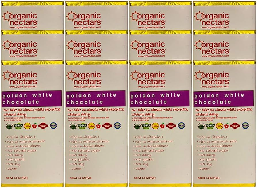 An image of Organic Nectars golden white chocolate.