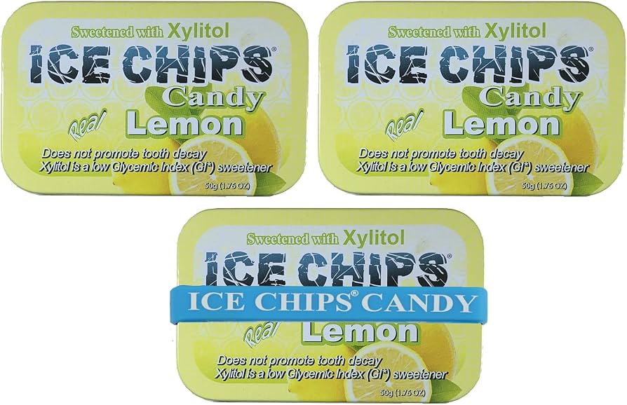 An image of the Lemon variation of Ice Chips Candy.