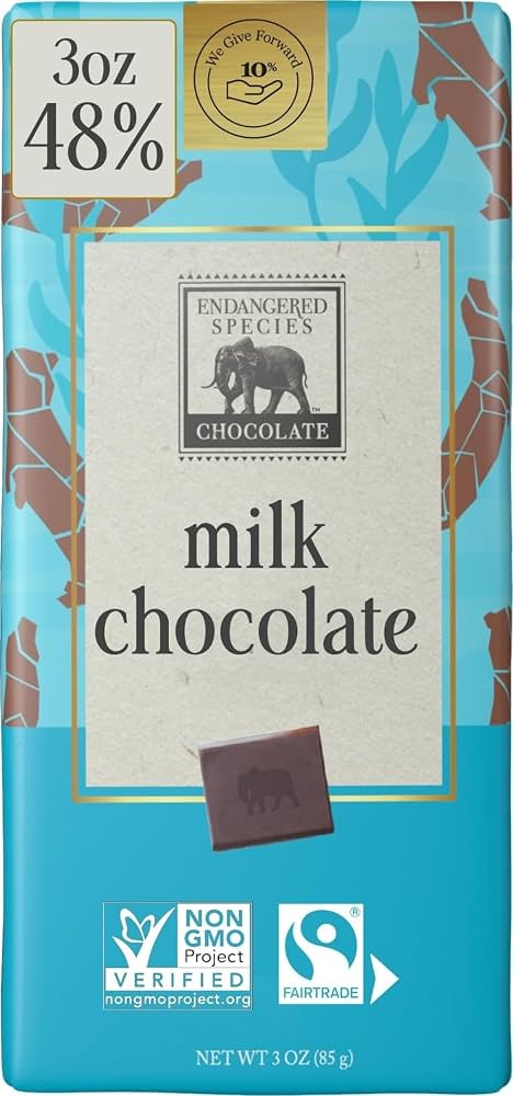An image of Endangered Species milk chocolate.