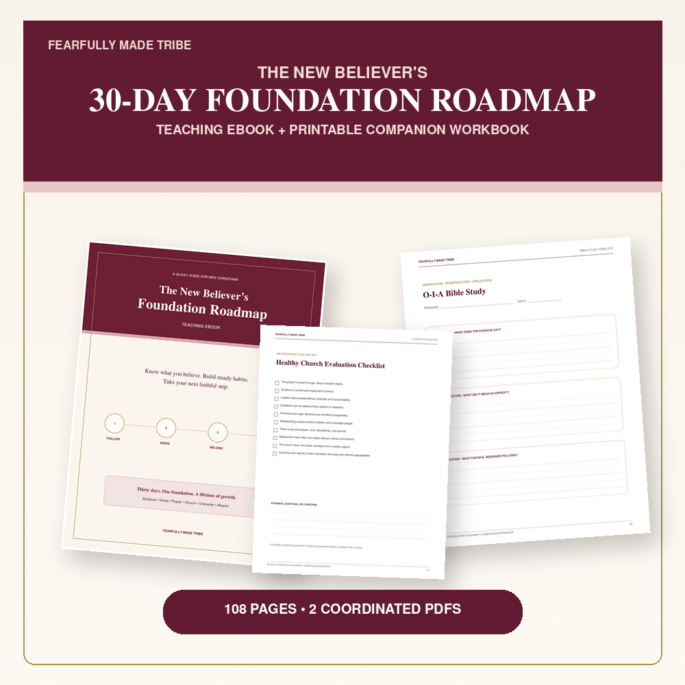 30-day new Christian guide with Bible reading, prayer, church, and spiritual growth printables