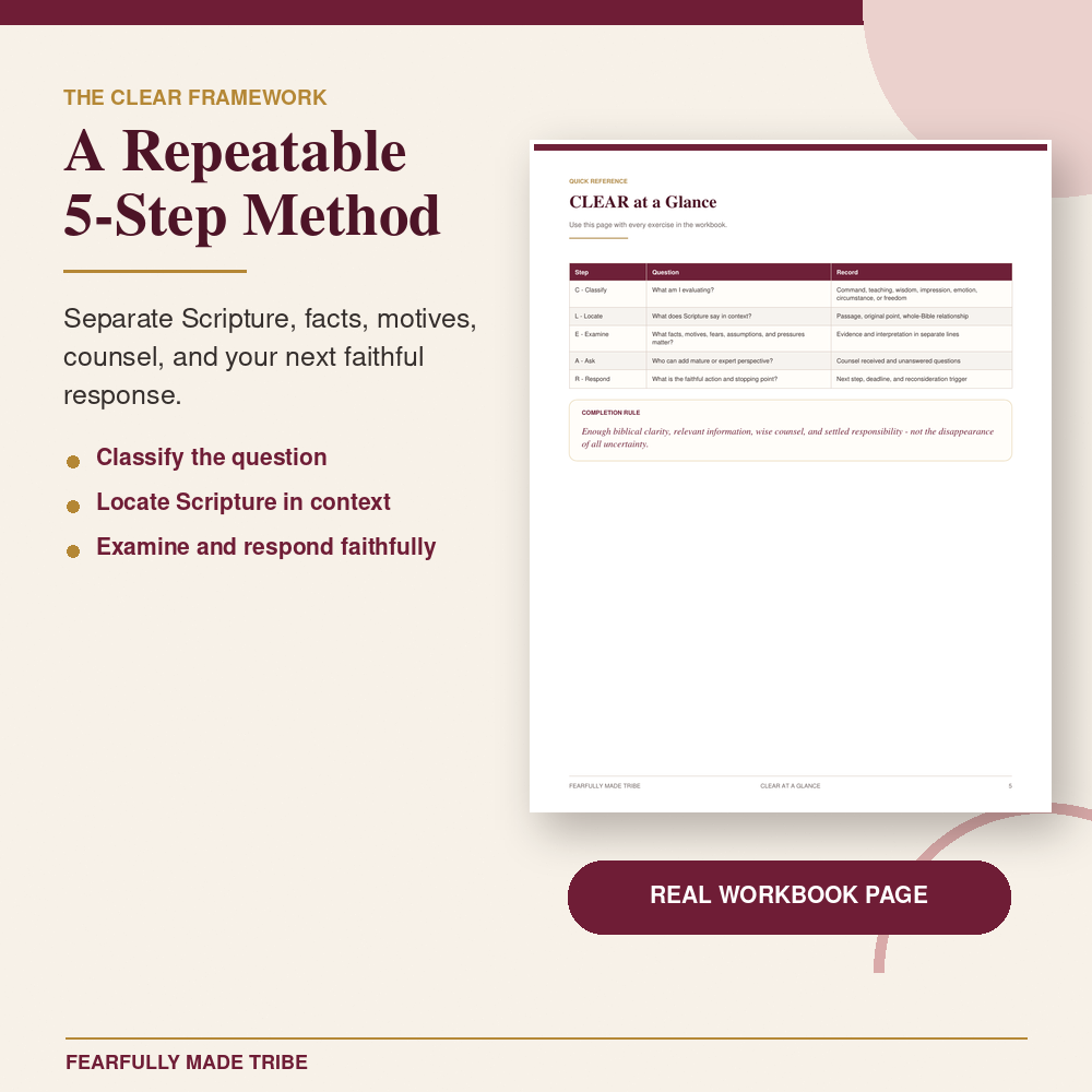 Christian discernment action worksheet for moving from confusion to a faithful next step