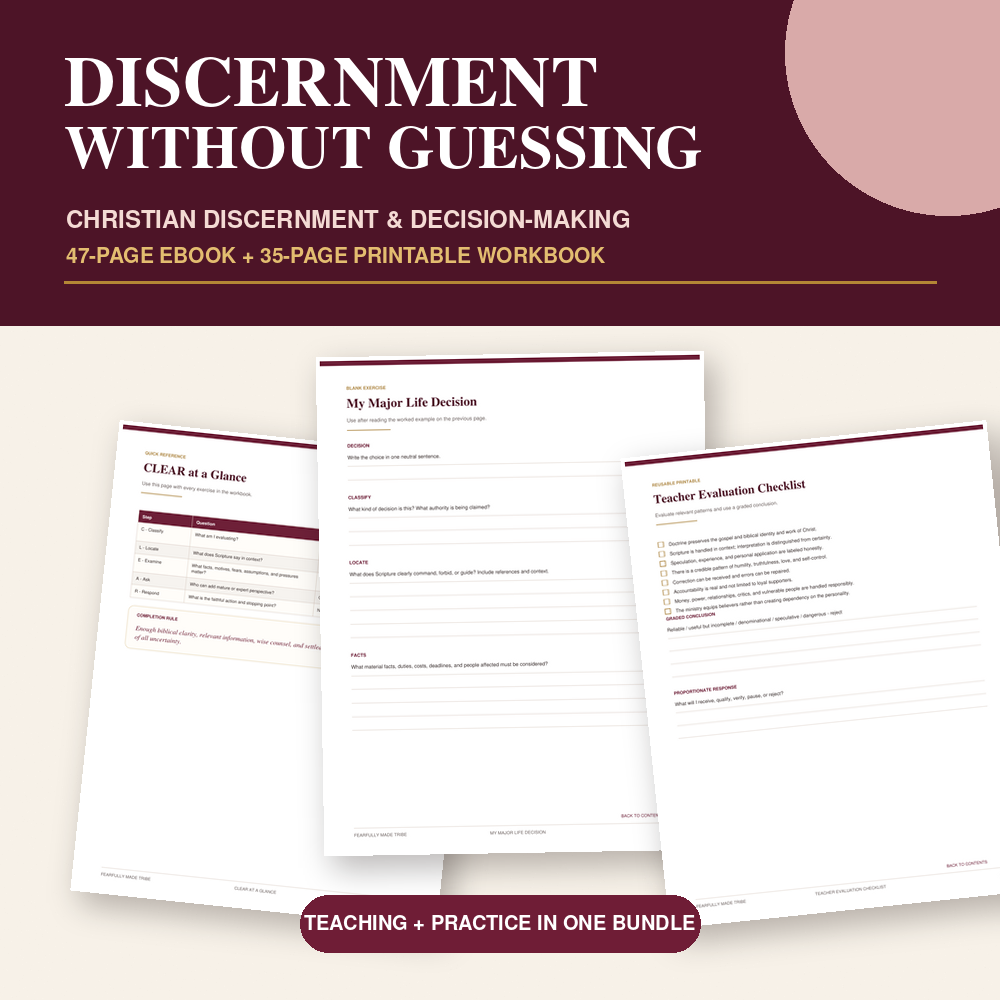 Christian discernment guide and printable workbook for biblical decision making and testing teachings