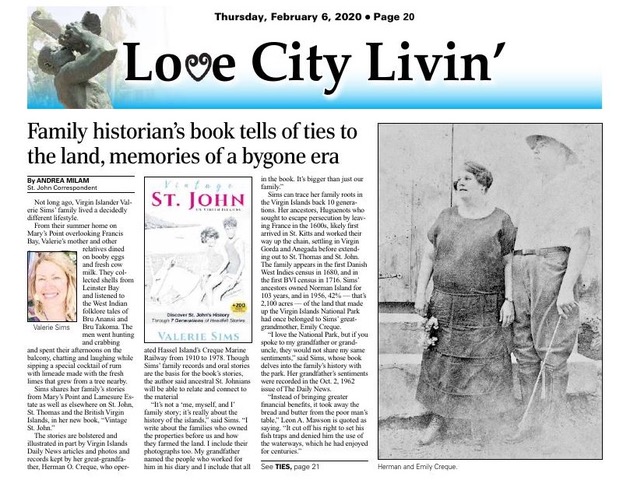 Newspaper article about Vintage St. John by Valerie Sims