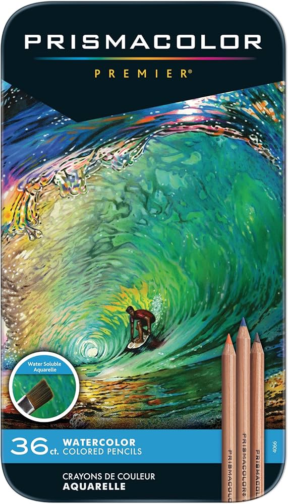 An image of Prismacolor 36-count water-soluble color pencils.