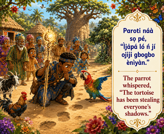 Parrot whispers to Ankon