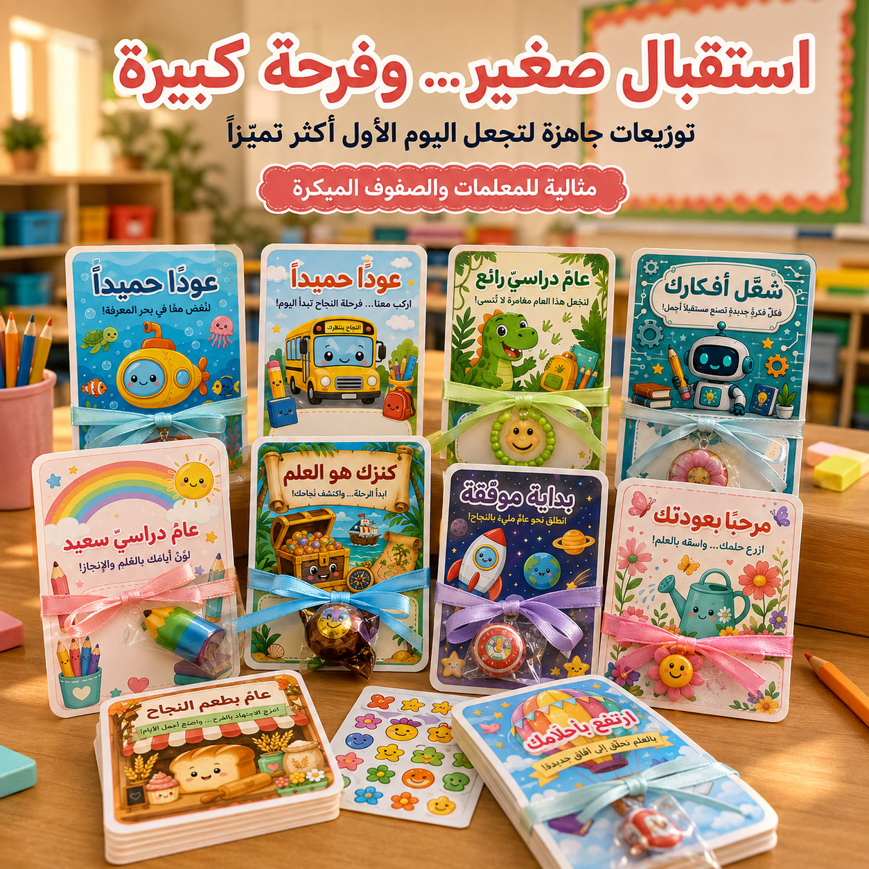 توزيعات العودة إلى المدرسة – ٤٠ تصميمًا جاهزًا للطباعة