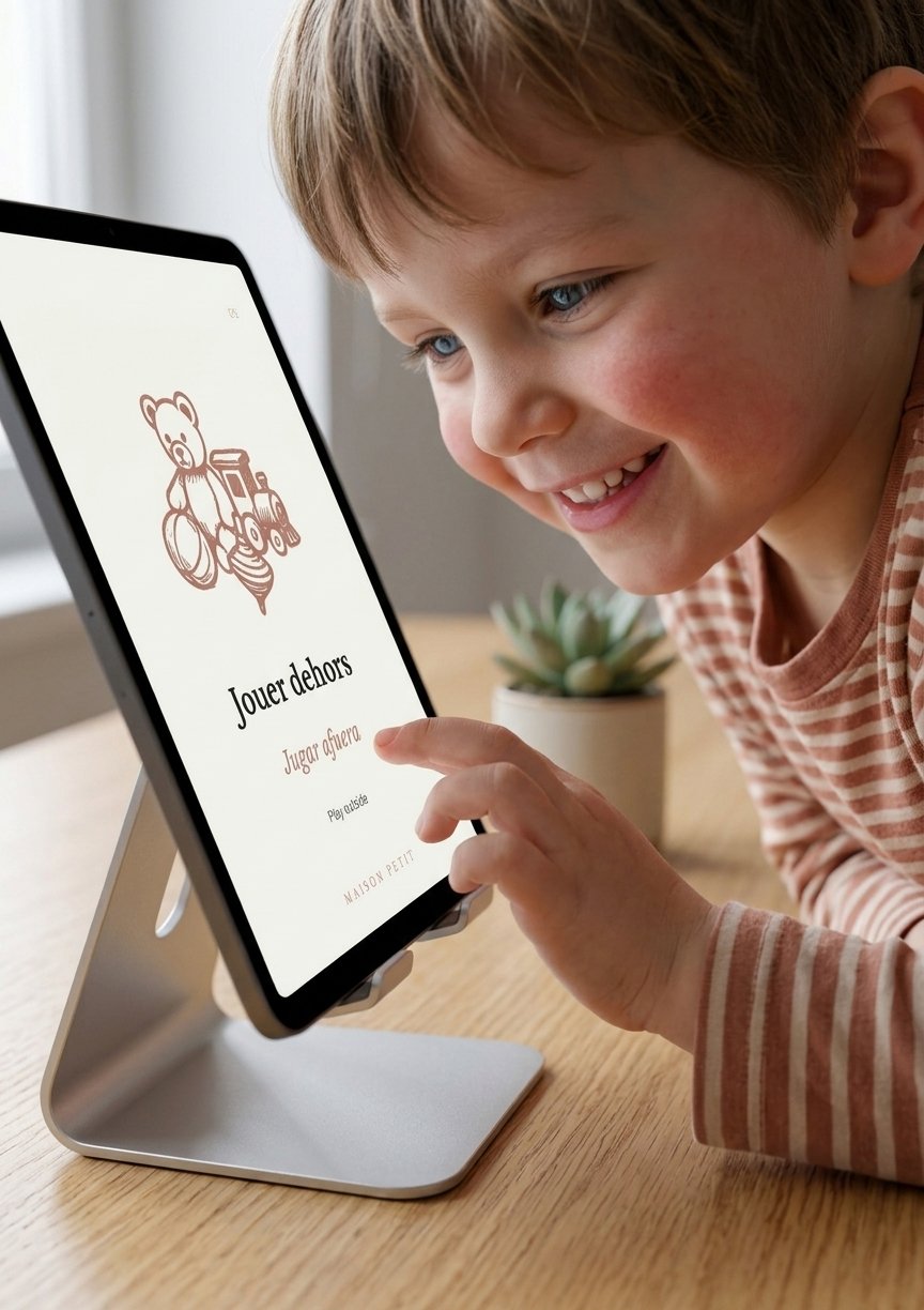 Montessori daily routine cards for kids in French and English - Printable bilingual schedule cards.