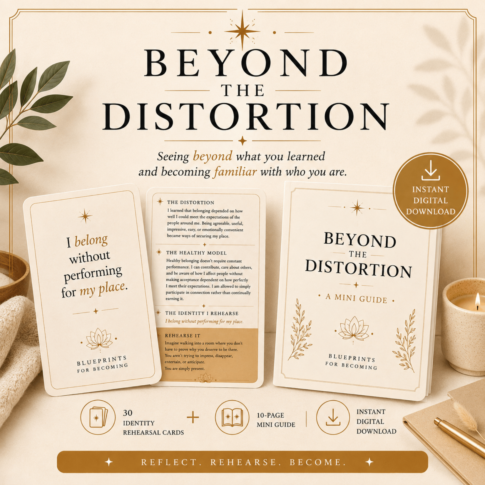 Beyond the Distortion reflection card deck and mini guide