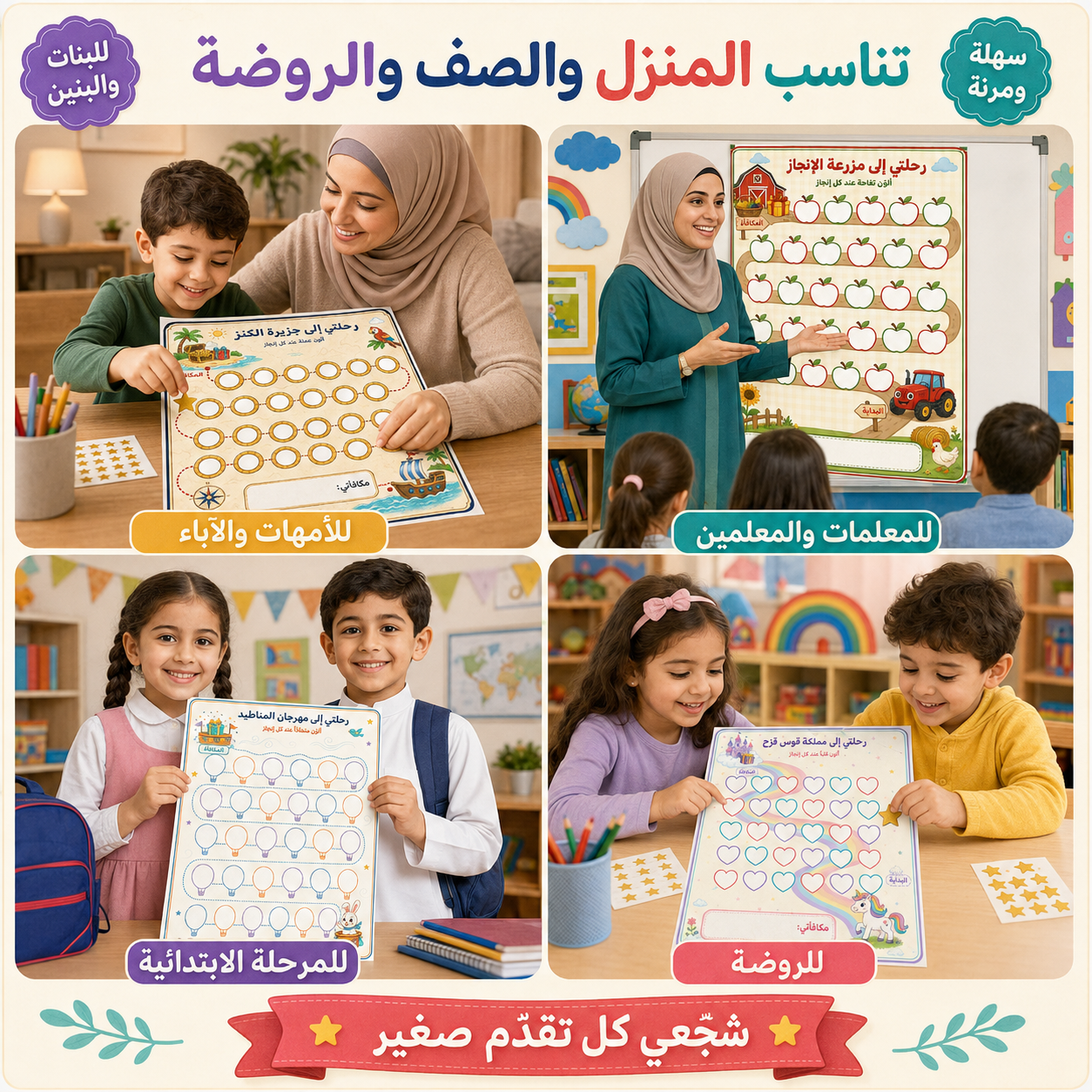 لوحات التعزيز الممتعة للأطفال – 30 لوحة جاهزة للطباعة
