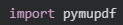 Importing PyMuPDF with Python