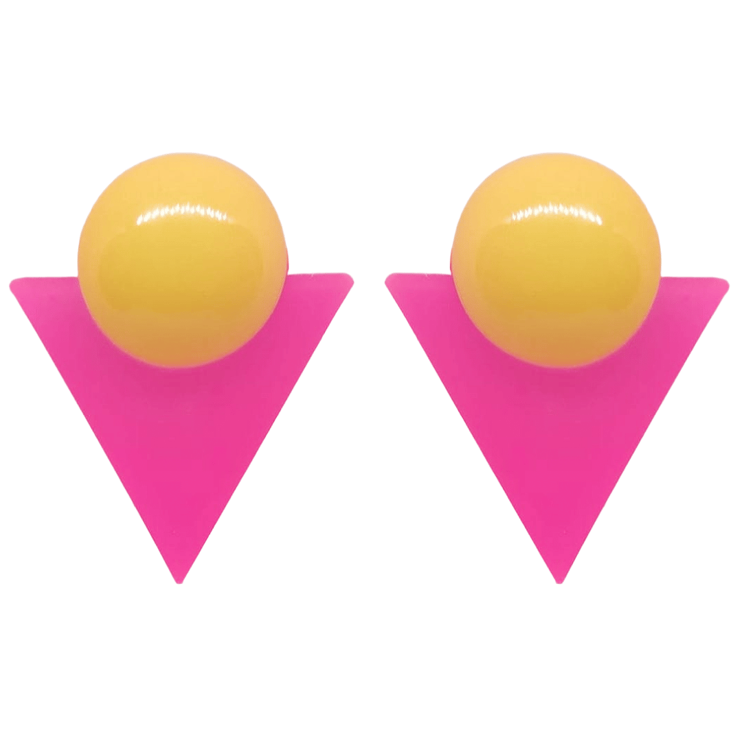 1980's Retro Earrings Geometric Triangle