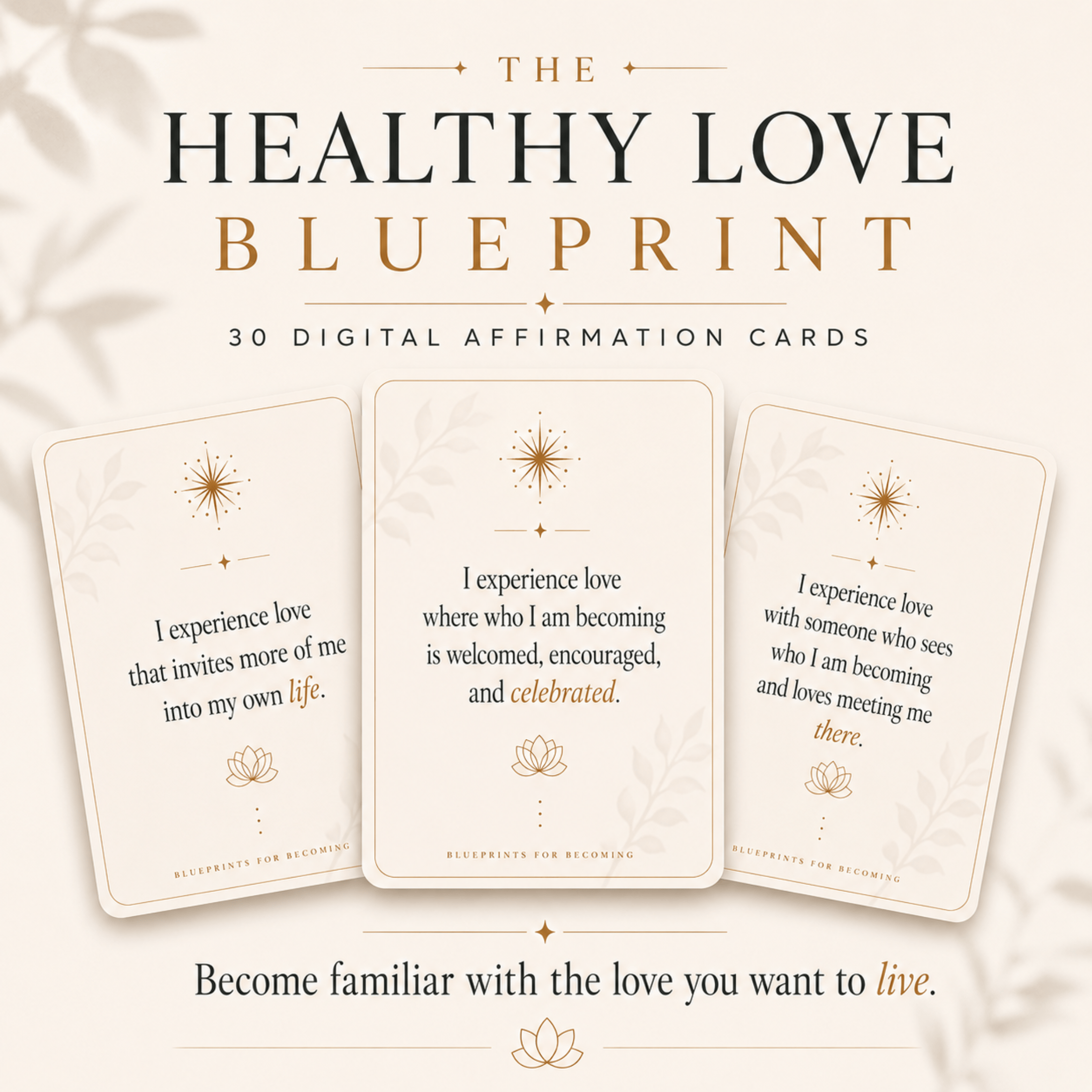 The Healthy Love Blueprint affirmation card deck