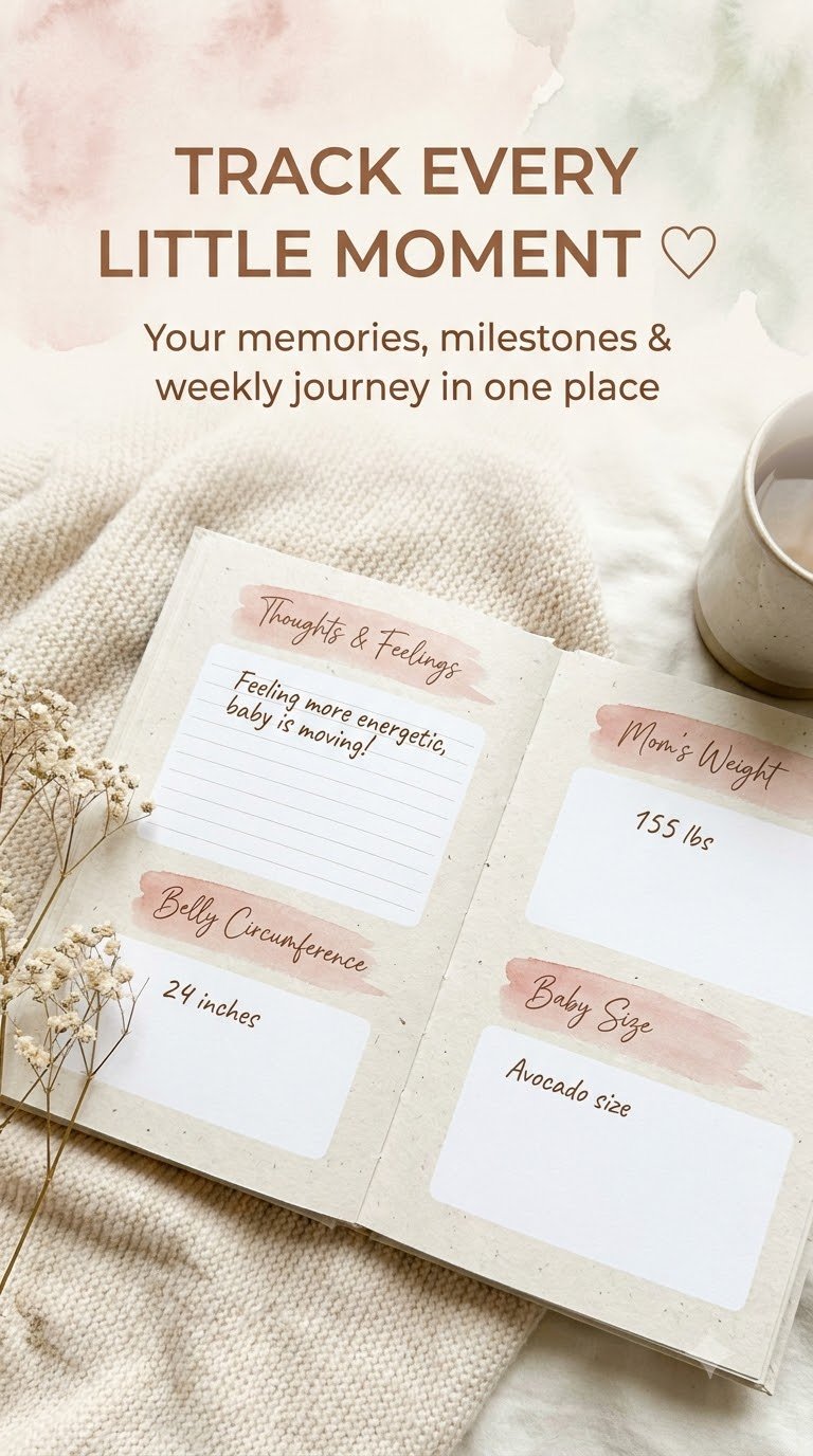 Pregnancy planner with hospital bag checklist birth plan baby names and baby registry pages