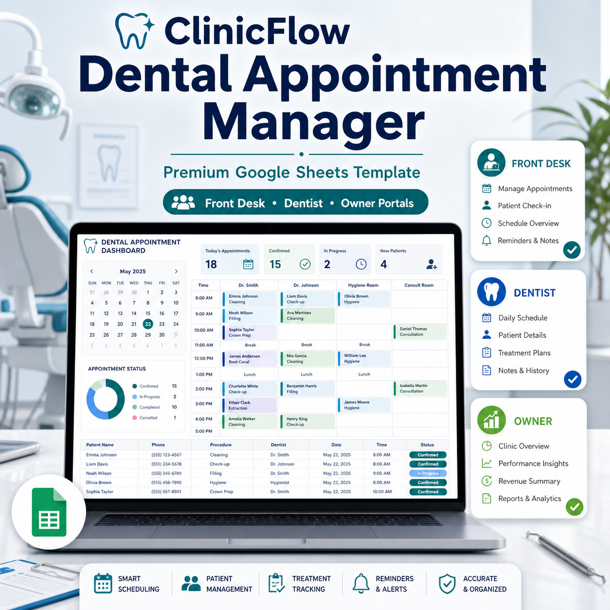 ClinicFlow Dental Appointment Manager | Templova Digital product Image1