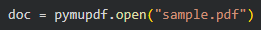 Opening a PDF with PyMuPDF