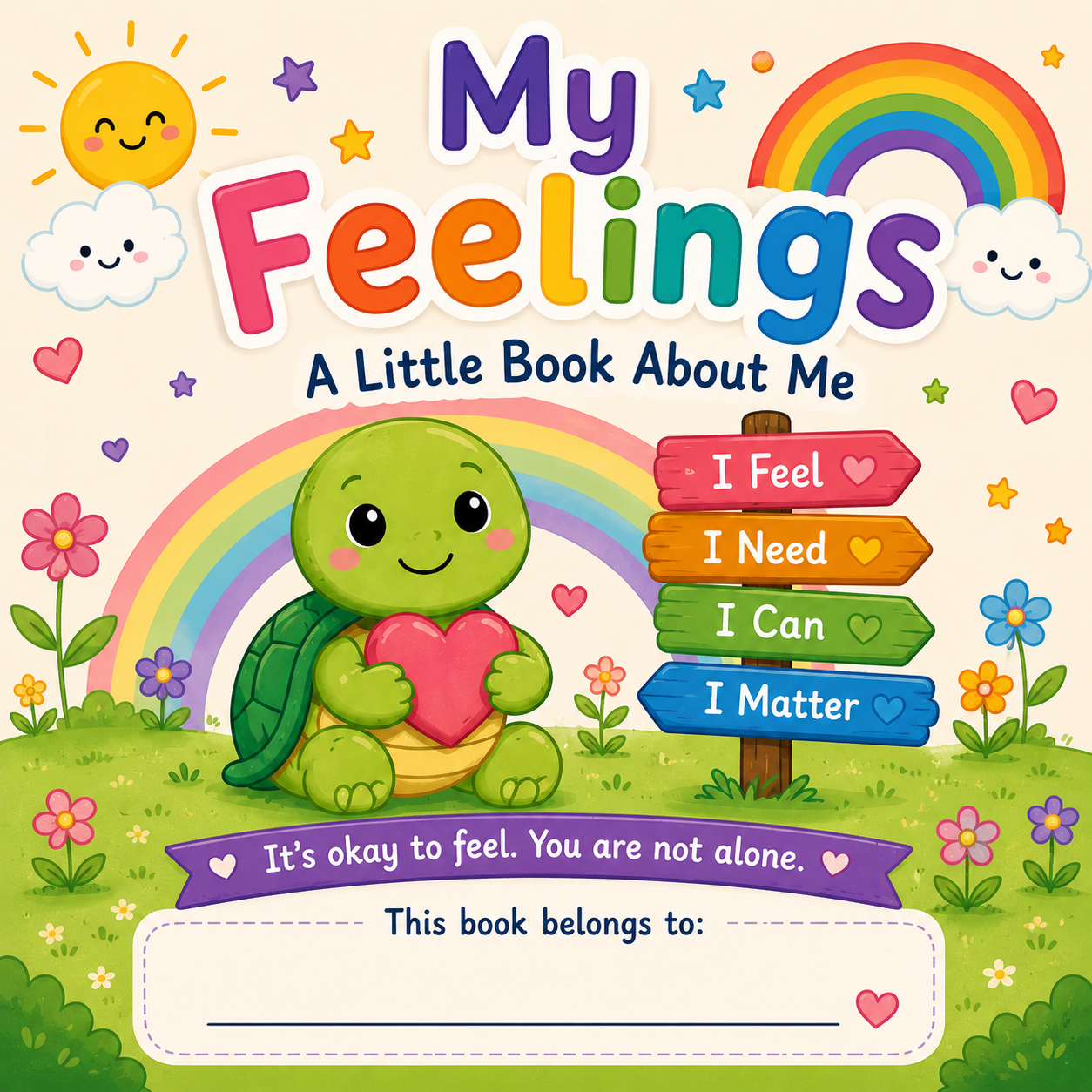 My Feelings A Little Book About Me printable children's feelings activity book cover