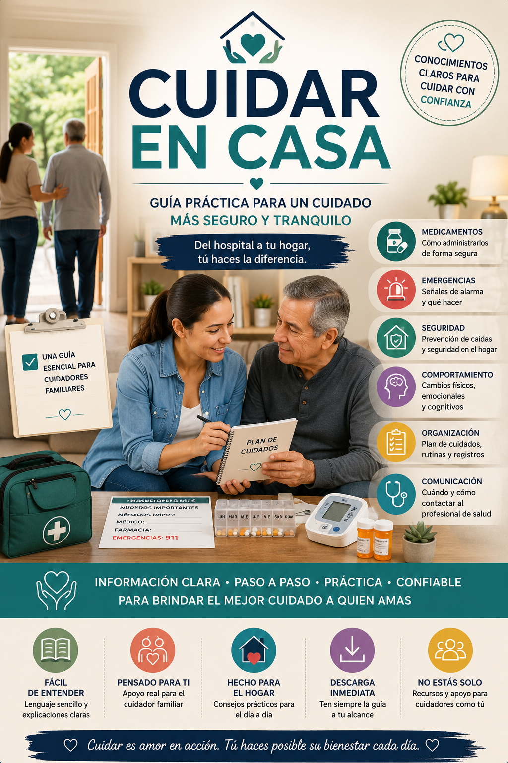 Guía Cuidar en Casa para cuidadores familiares después de una hospitalización
