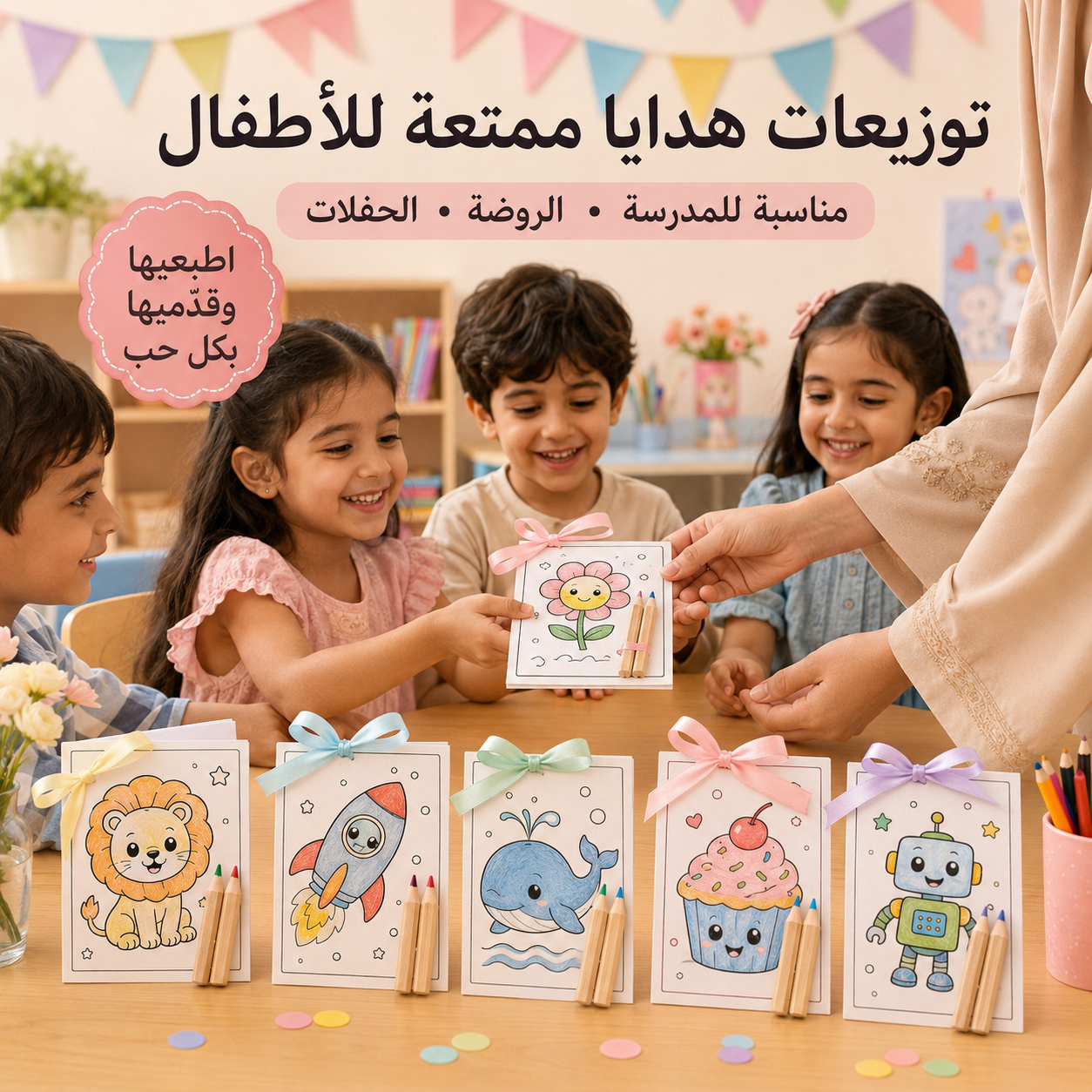 بطاقات التلوين الصغيرة للأطفال