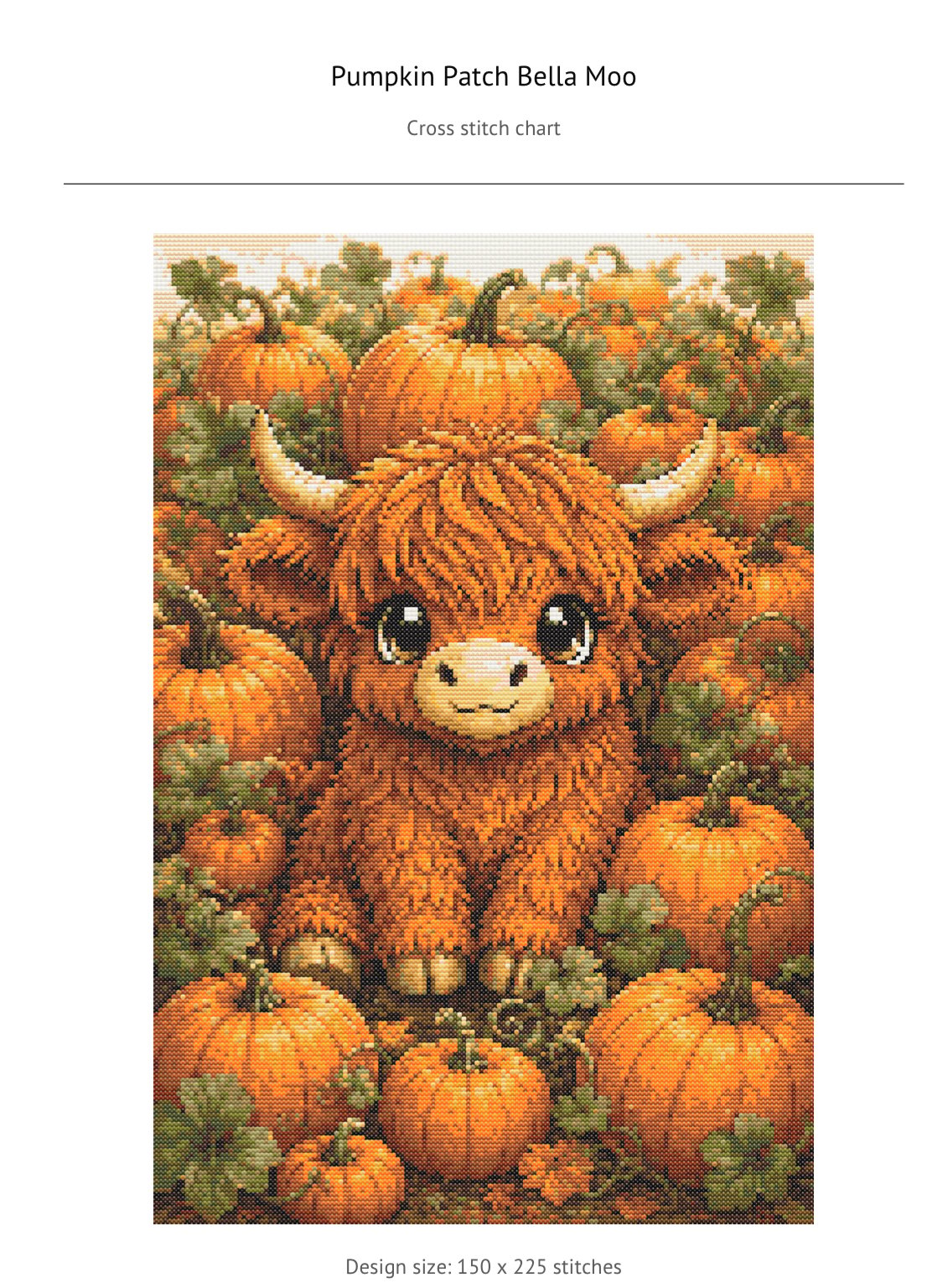 highland cow cross stitch pattern, highland cow cross stitch, pumpkin cross stitch pattern, pumpkin patch cross stitch, fall cross stitch pattern, autumn cross stitch pattern, cow cross stitch pattern, cute cow cross stitch, highland cattle cross stitch, 