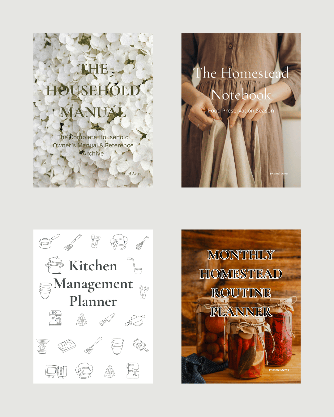 Practical homesteading skills including gardening, food preservation, traditional skills, homemaking, and household self-sufficiency