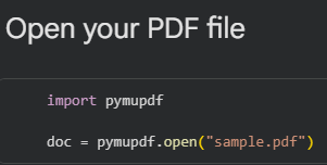 Open your PDF file with PyMuPDF