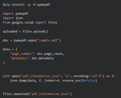 How to Download PDF Information as JSON