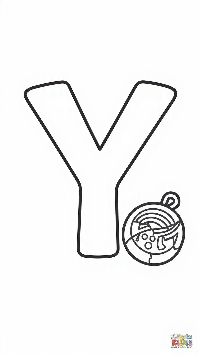 Y is for Yoyo Coloring Image for Kids