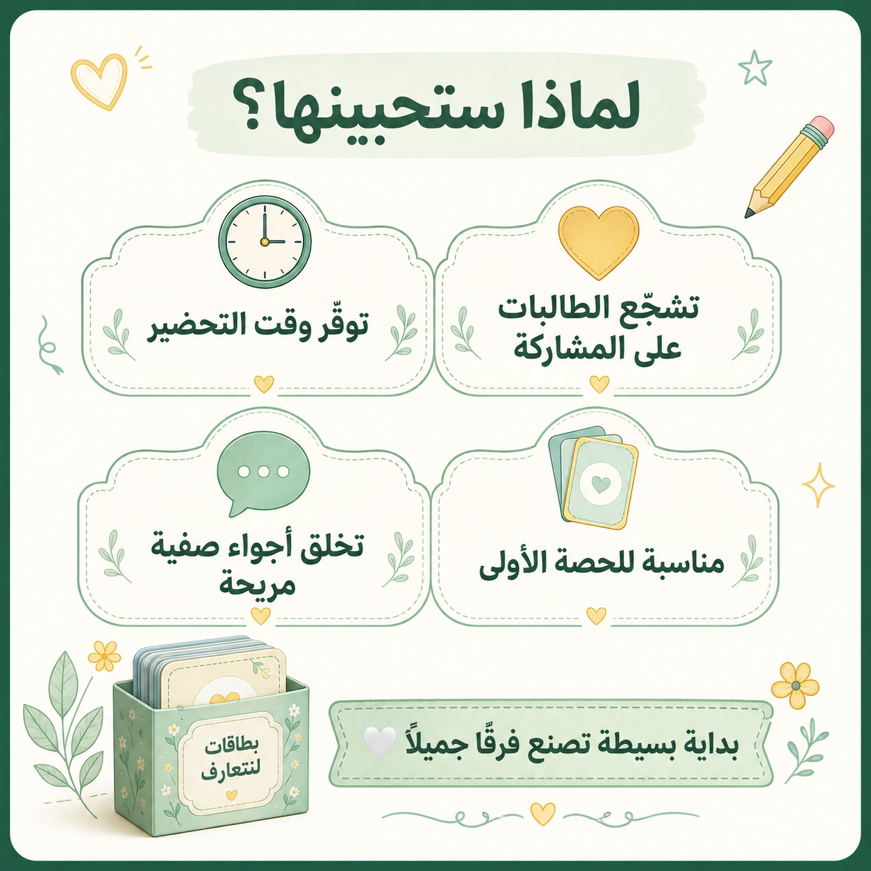 بطاقات لنتعارف 🤍 | ٦٠ بطاقة لكسر الجليد والتعارف السريع بين المعلمة والطالبات