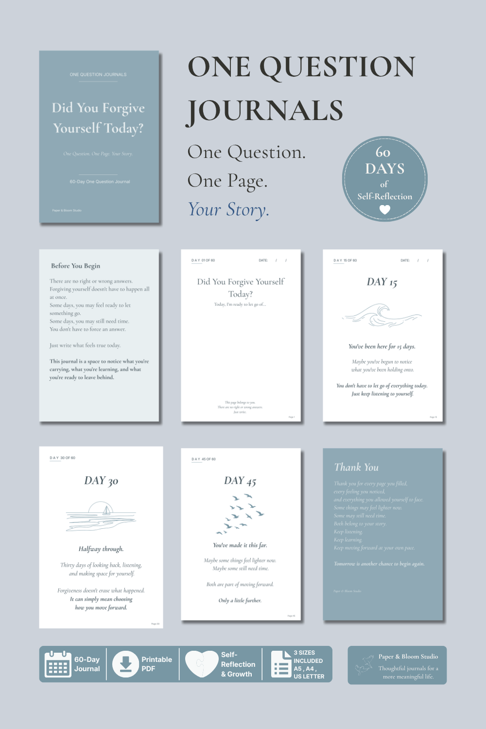 Did You Forgive Yourself Today - 60 Day Self Forgiveness Journal Printable PDF Preview