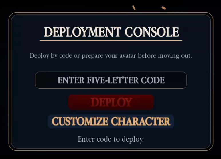 Roblox deployment UI interface