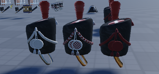 Detailed Italian Napoleonic shakos and military gear