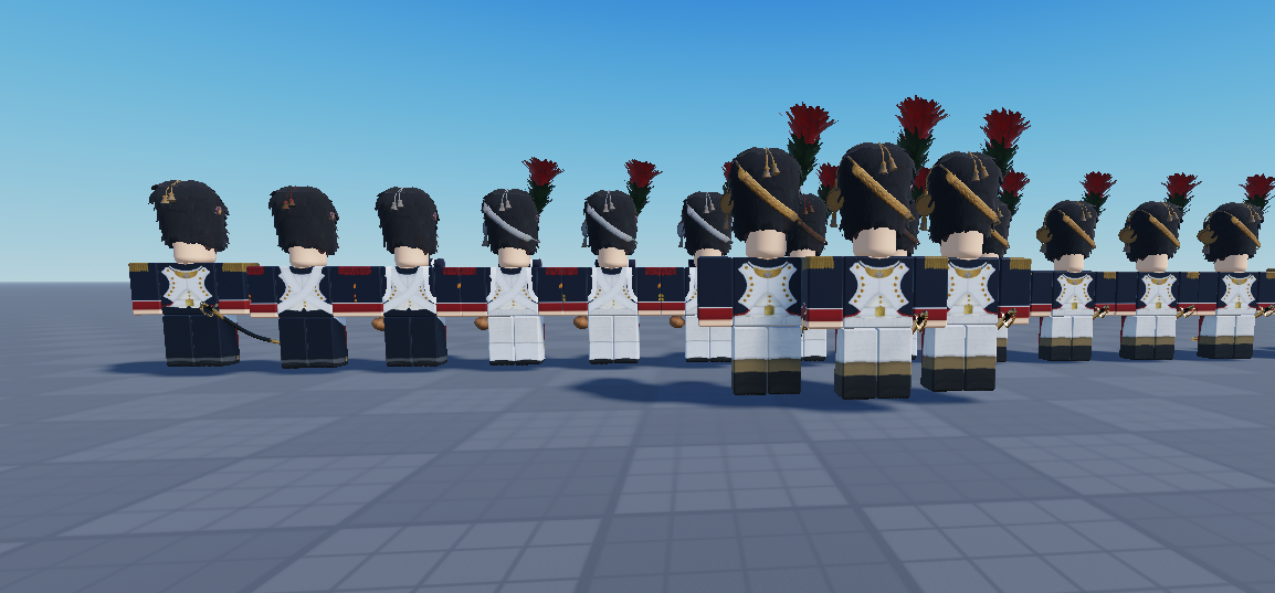 Detailed French Napoleonic infantry uniform collection